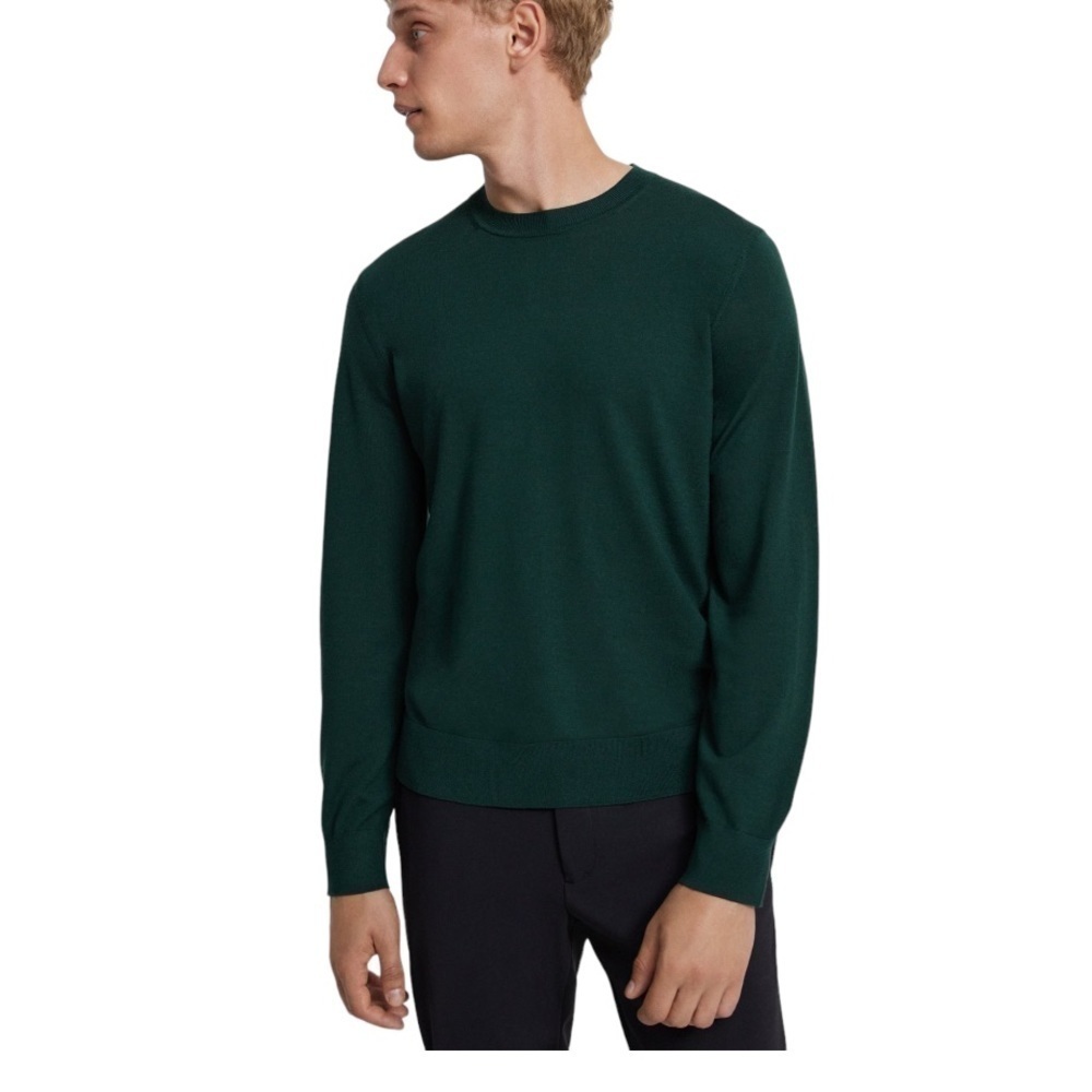 THEORY Crewneck lightweight sweater In green